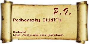 Podhorszky Ilián névjegykártya